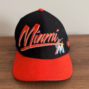 Miami Marlins New Era 9Fifty Retro MLB Baseball Snapback Cap Hat Used OSFA